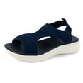 thumbnail image 5 of TrendOFT Sandales à Semelle Anatomique pour Femmes à Talon Compensé pour Tenue Habillée Confortable Été Plateforme Décontractée Robe Sandale Plateforme Femme Bleu 38, 5 of 5