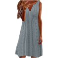 thumbnail image 2 of Gspmoly Robe d'Été, Mode Femmes Été Décontractée Unie à Col en V Sans Manches Robe Mini Robes Formelles pour Femmes Offres Prime, 2 of 6