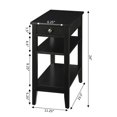 thumbnail image 3 of Convenience Concepts American Heritage Three Tier End Table with Drawer, Black, 3 of 6