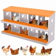 thumbnail image 1 of Chicken Nesting Box, 10 Compartment Metal Nesting Boxes for Chicken Coop, Roll Away Nest Box, Easy Egg Collection, Easy to Clean and Install, Chicken Laying Boxes,Orange, 1 of 7