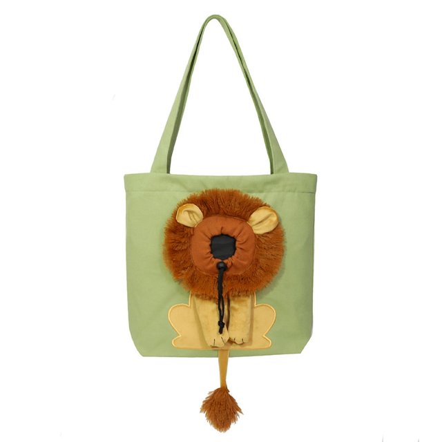 Lion Pattern Pets Handbags Convenient Canvas Cat Tote Bag Fashion for Pet Lovers