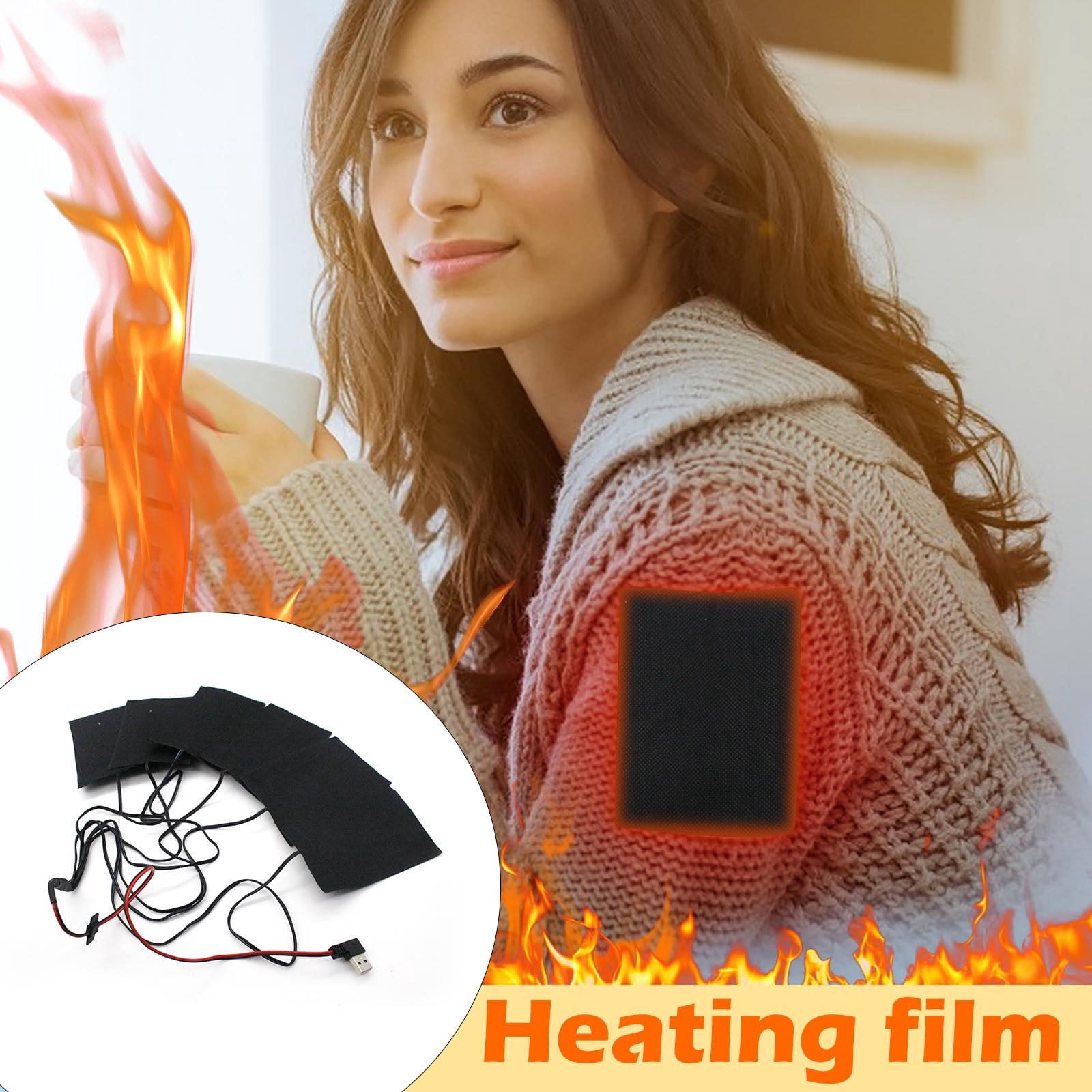 Vaidha USB Heating Pad For Heating Clothes Film Heating Pad For Heating Clothes Heater Heating Film Vest Down Jacket Portable USB Charging Warm Heating Pad