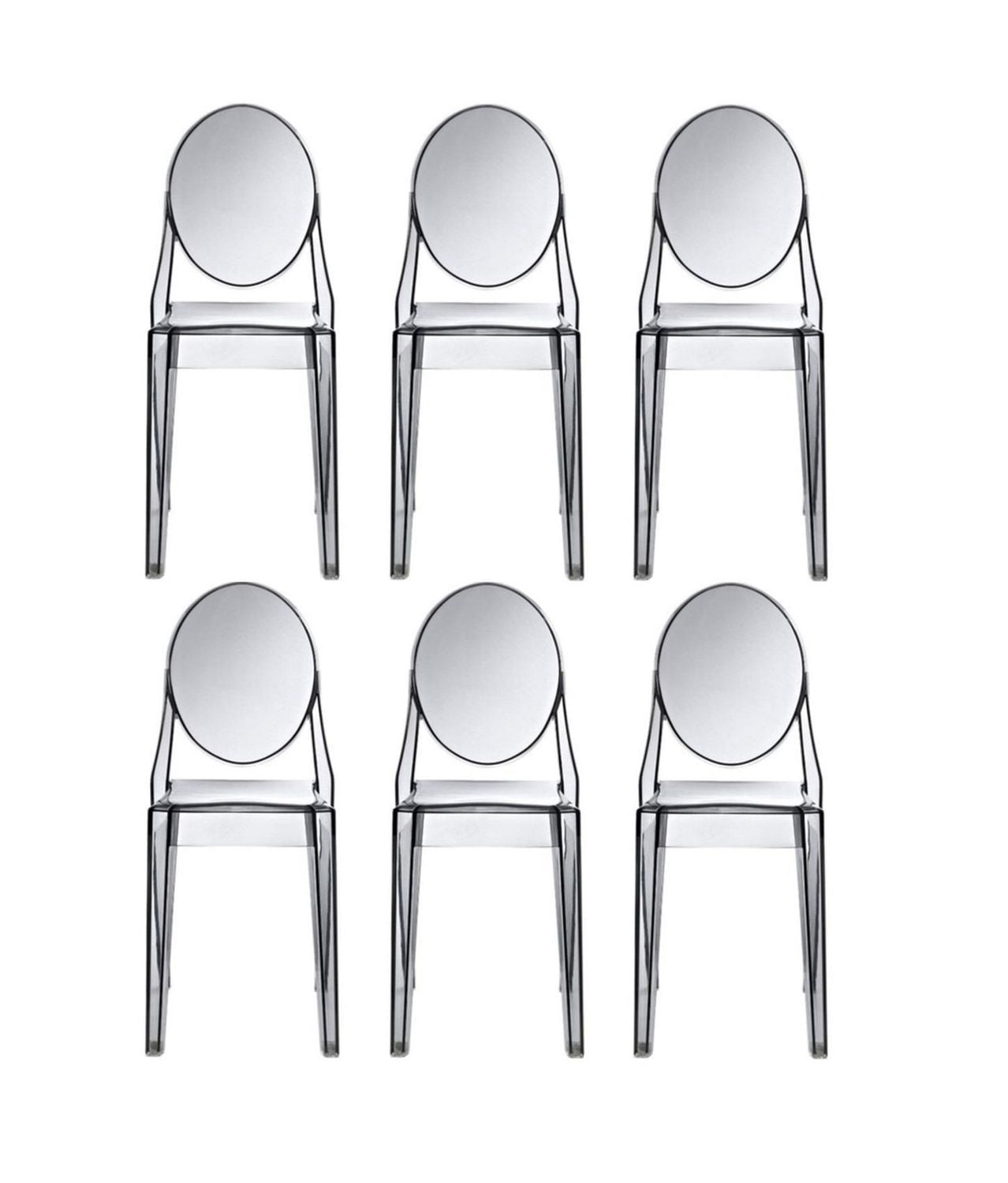 Heavenly Collection <br>Plastique Fumée Chaise Sans Bras
