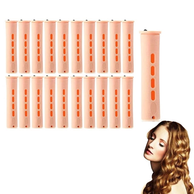 braveheart 20Pcs Hair Perm Rods Set 5 Sizes Hair Rollers Plastic Cold Rods Perming Rods Curlers Hairdressing Styling Tool No.5