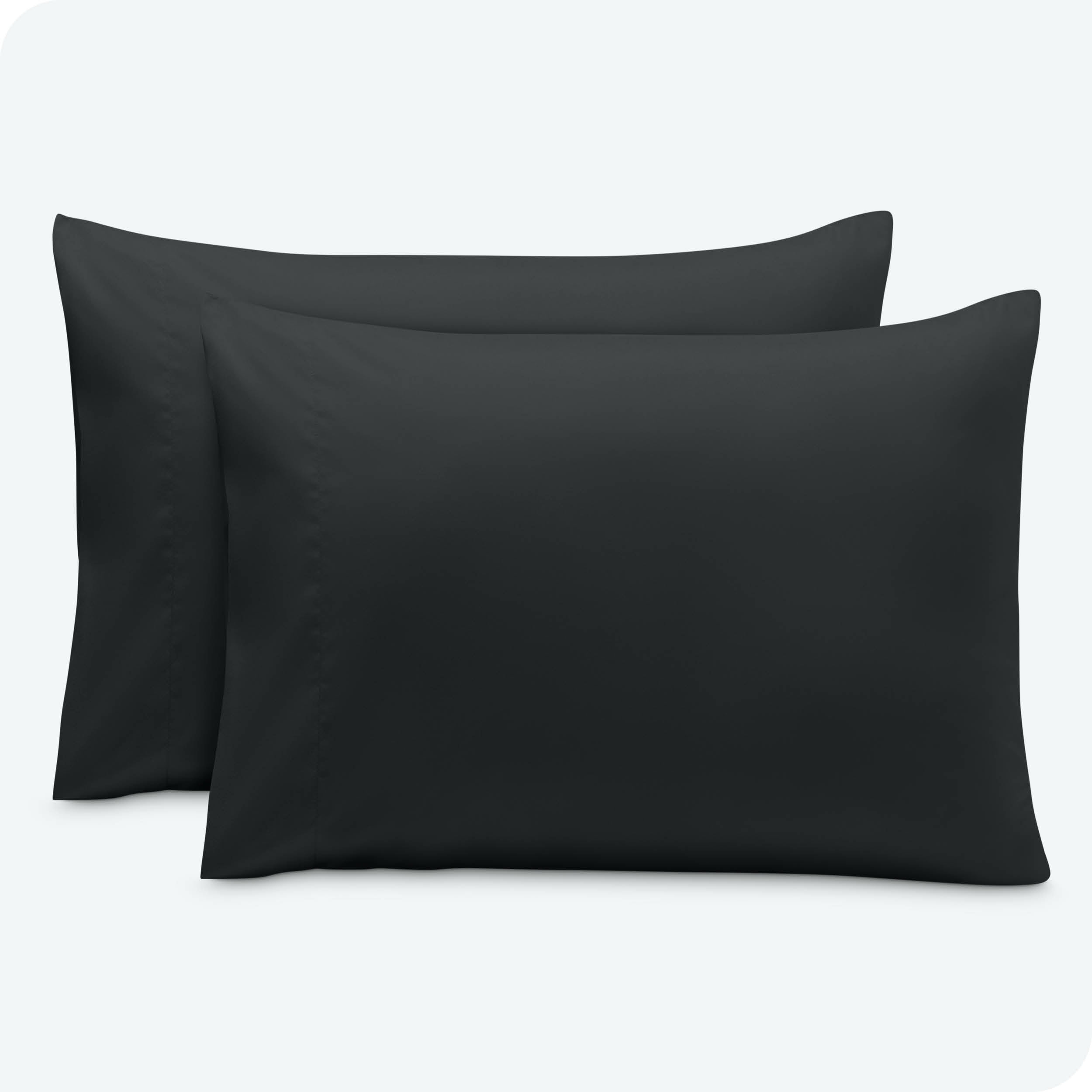 Bare Home Pillowcase Set - Envelope Closure - Premium 1800 Collection - Double Brushed - Ultra Soft - Queen Size, Black, 2 Count