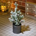 thumbnail image 3 of Flocking artificial Christmas tree, desktop cedar Christmas tree, indoor Christmas decorations, 3 of 5