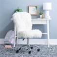 thumbnail image 2 of Linon Cami Faux Fur Upholstered Armless Office Task Chair in White, 2 of 15