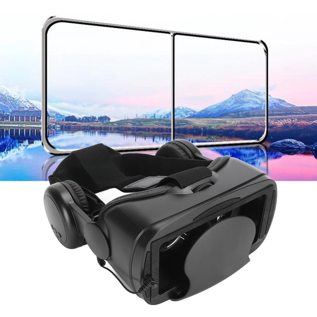 VR Glasses Headset, Versatile Wide View Angle Earphone Speaker Virtual Reality VR Headset Adjustable for 5 To 7 inch Smartphone for IOS