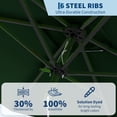 thumbnail image 4 of Garvee 10' x 6.5' Rectangular Patio Umbrella with Crank & Push Button Tilt, 6 Sturdy Ribs, Green, 4 of 7