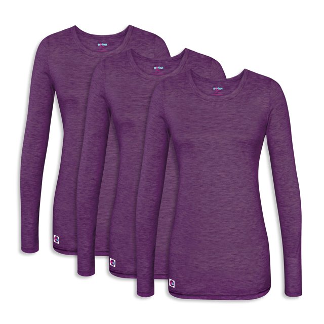 Sivvan Lot de 3 T-Shirts/maillots de Corps à Manches Longues Confort pour Femmes