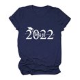 thumbnail image 2 of Pompotops T-Shirt Décontracté à Manches Courtes pour Femmes avec Imprimé Lettre, 2 of 6