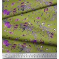 thumbnail image 3 of Soimoi Tissu en Velours Vert Imprimé Insectes, Roses et Feuilles au Mètre 58 Pouces de Large, 3 of 3