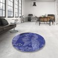 thumbnail image 4 of Ahgly Tapis d'Intérieur Lavable en Machine Carré Transitionnel Bleu Ardoise Clair, 7 Pieds Carré, 4 of 7