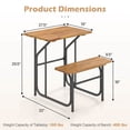 thumbnail image 3 of Costway 2 PCS Patio Table Bench Set Picnic Table & Seat with Acacia Wood Top Metal Legs, 3 of 9