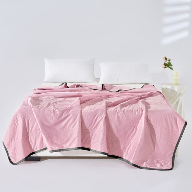 Courtepointe d'Été en Polyester avec Bordure en Dentelle - Couvre-Lit de Climatisation Léger Lavable 100x70cm Multicolore