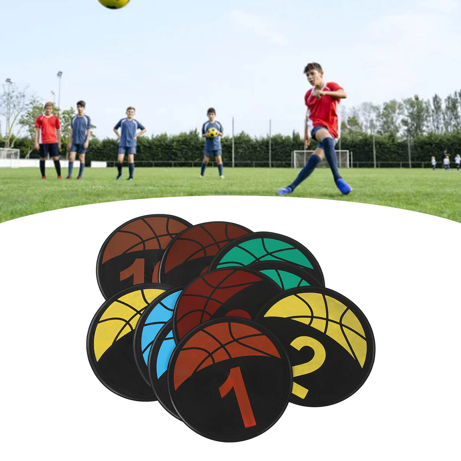 Numbered Spot Markers, 10Pcs Spot Markers  For Football For Basketball Sports