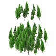 thumbnail image 4 of thinsony 50x Train Scenery Mixed Miniature Trees for Layout Accessories DIY Material Cypress Tree, 4 of 9