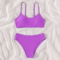 thumbnail image 2 of MIASHUI Girls' Beach Sport Bikini 2-Piece Swimsuit Solid Color Bathing Suit,Purple,8-9 Years, 2 of 3