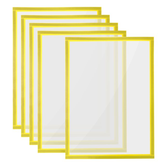 Unique Bargains 12"x17" Magnetic Display Frame A3 Adhesive Magnetic Sign Holder Yellow 5 Pack