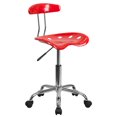 thumbnail image 1 of Vibrant Red and Chrome Swivel Task Chair with Tractor Seat, 1 of 9