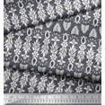 thumbnail image 3 of Soimoi Poly Georgette Fabric Leaves & Floral Block Printed Craft Fabric by The Yard 42 Inch Wide, 3 of 3