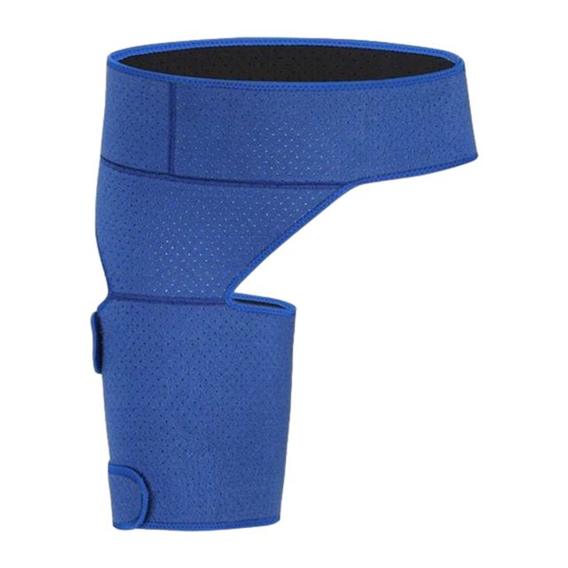 Bunblic Hip Brace Groin Compression Wrap Pulled Quadriceps Thigh Muscle Thigh Compression Sleeve Support Brace for Hip FleÑ
оR Strain Regular Dark Blue