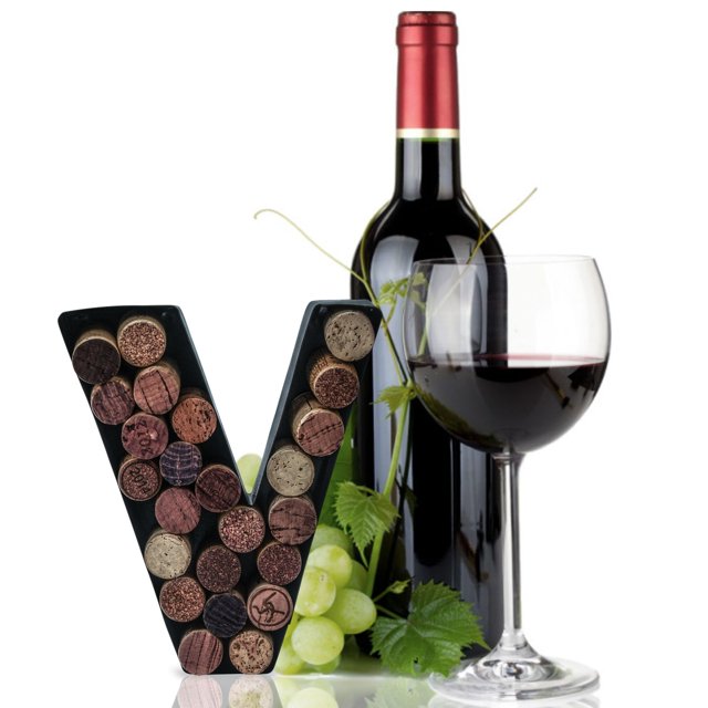Made Easy Kit Metal Letter Wine Cork Holder, Black, Metal, Set of 1