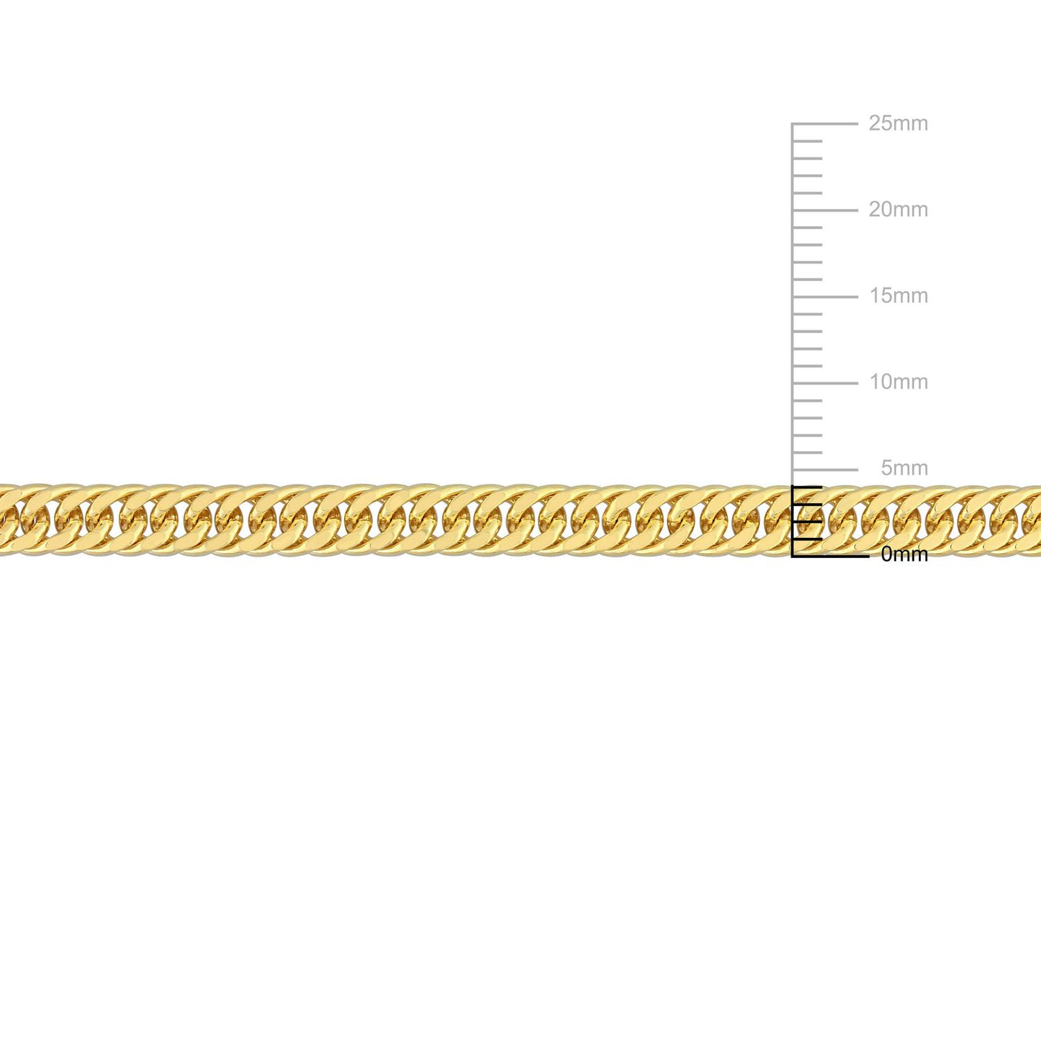 Collier chic en chaîne à maille plate double de Miabella en argent sterling plaqué or jaune 18K