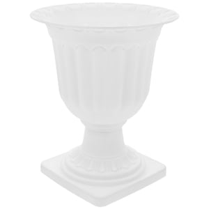 Large Urn Planter Flower Pot Pedestal Indoor Outdoor Garden Plant Container,white,14x17cm