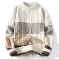 thumbnail image 2 of JMYHOAM Sweaters for Men Graphic Sweaters Winter Casual Fashion Color Block Long Sleeved Round Neck Sweater,S-XL, 2 of 3