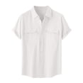 thumbnail image 2 of Chemise de Plage pour Hommes Chemises pour Hommes Chemises de Plage pour Hommes Chemise d'Été à Boutons pour Hommes Chemise à Manches Courtes à Boutons pour Hommes Blanc 2TG, 2 of 9