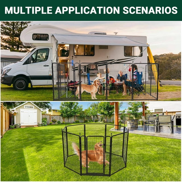 EDTara Parc de Jeu en Métal Portable et Robuste, Parc d'Exercice Pliable Résistant à la Rouille avec Porte Sécurisée, Clôture Idéale pour Petits Animaux pour une Utilisation Intérieure et Extérieure