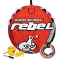 thumbnail image 1 of Airhead Rebel 54" 1 Person Durable Towable Tube Kit with Rope and 12V Pump, 1 of 12