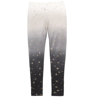 Epic Threads Big Girls Metallic Star Ombre Leggings, Black, Small