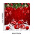 thumbnail image 3 of Todaioua Rideau de Douche avec Boucle de Suspension, Joyeux Noël Arbre avec Boules Nœud Rideaux de Douche en Tissu Imperméable Flocon de Neige d'Hiver Pin sur Rideau de Bain Rouge pour Salle de Bain, 71 Pouces x 35 Pouces, 3 of 7