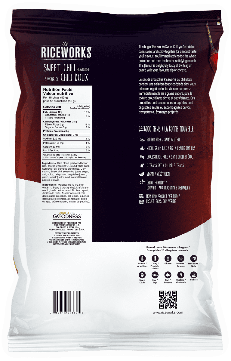 Riceworks Saveur De Chili Doux 155g Sac