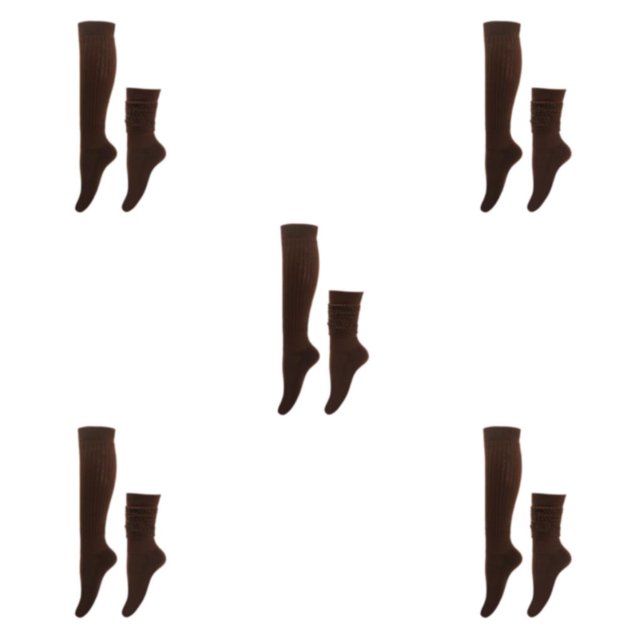relayinert 2pack/lot Stably Fixed Slouch Socks With No Loose Thread Comfortable To Wear Polyester Polyester Made Breathable Coffee 5Set