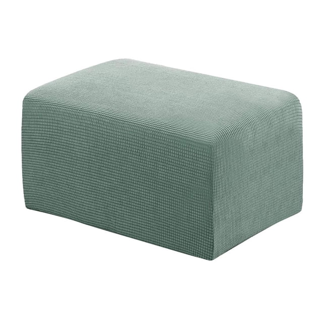 Stretch Ottoman Cover Ottoman Slipcovers Rectangle Foot Stool Covers Ottoman Foot Rest Cover Jacquard Fabric with Elastic Bottom