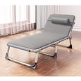 thumbnail image 3 of Lit Pliant une Personne Lit Pliant Chaise de Camping Lit Simple Fauteuil Inclinable Lit Pliant une Personne Chaise Longue Inclinable Pliante pour Camping Pause Déjeuner au Bureau Extérieur Urgence, 3 of 8