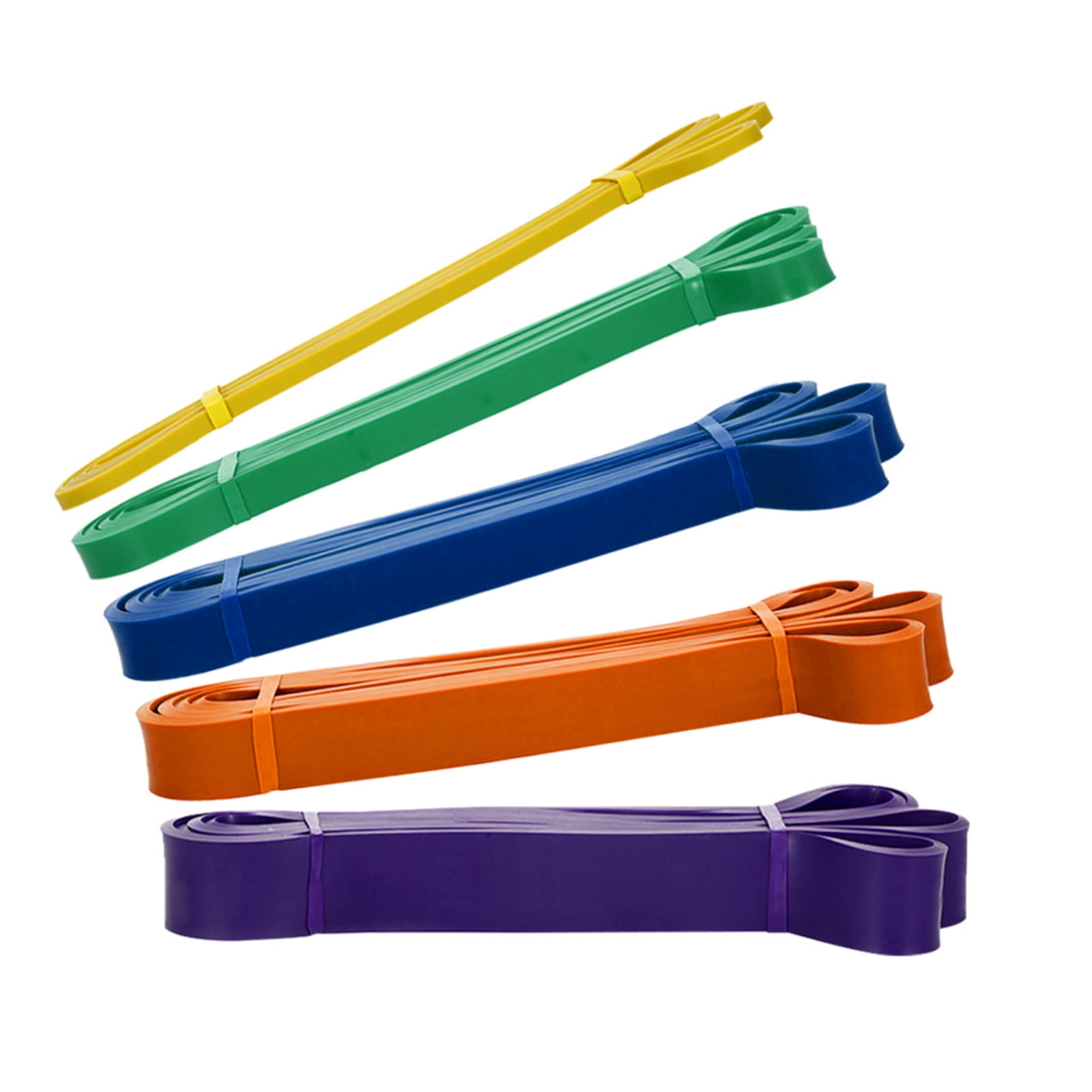Yeacher Pack of 5 Resistance Loop Bands Set Latex Yoga Strength Training Pull Up Assist Bands Home Gym Fitness Workout Elastic Exercise Band with Carry Bag