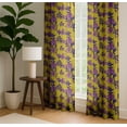 thumbnail image 4 of Vargottam 84 Inch Rod Pocket/Back Tab Cotton Curtains for Windows and Door- Light Filtering Cotton- Light Filtering Drapes For Door- Set of 2 Panels, 52"x84"- Monochrome Floral Design (Yellow), 4 of 8