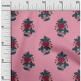 thumbnail image 1 of oneOone Georgette Viscose Fabric Leaves & Floral Block Print Fabric BTY 42 Inch Wide, 1 of 5