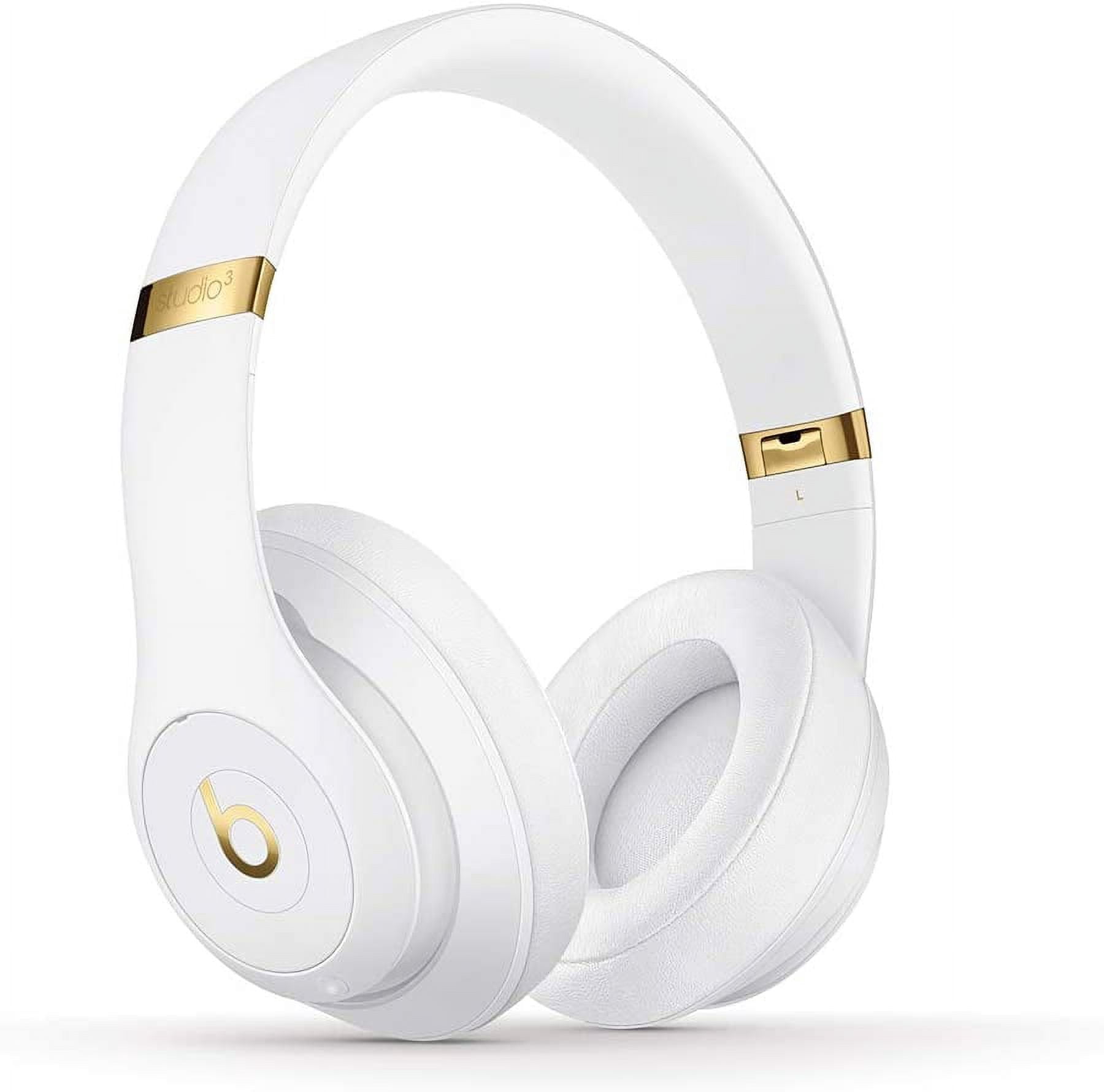 Casque d'Écoute Circum-Auriculaire Sans Fil à Réduction de Bruit Restored Beats Studio3 - Puce W1, Bluetooth Classe 1, 22 Heures d'Écoute, Microphone Intégré - (Blanc)