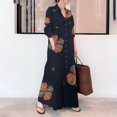 thumbnail image 2 of PVCS Chemise Habillée Femme Longue Jupe Manches Longues Poche Automne Printemps Col Chemise, 2 of 9