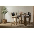 thumbnail image 3 of South Shore Agave Teak Wood and Woven Rope Bar Stool, in Black and Natural, 3 of 11