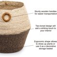 thumbnail image 2 of Truu Design Beautiful Woven Natural Jute Rope Planter Basket with Handles, 9.8 x 12.2 inches, Neutral, 2 of 5