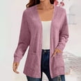 thumbnail image 2 of yoeyez Cardigan Sweaters for Women Lightweight Open Front Cardigans Plus Size Trendy Cardigan Fall Sweaters Coat with Pockets Pink,XL, 2 of 7