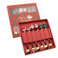 thumbnail image 2 of Oleegame 2PC Stainless Steel Cutlery Set Christmas Tableware Set Stainless Steel Spoon Gift Set Dessert Spoon Fork Coffee Spoon Christmas Pendant Spoon Tableware Set Gift, 2 of 9