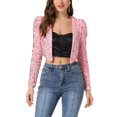 thumbnail image 1 of INSPIRE CHIC Veste Courte Ouverte à Paillettes Brillantes à Manches Longues pour Femme TP Rose, 1 of 6