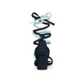 thumbnail image 3 of BLISSFUL STEP Women's Open Toe Color Block Lace Up Heel Sandals, 3 of 7